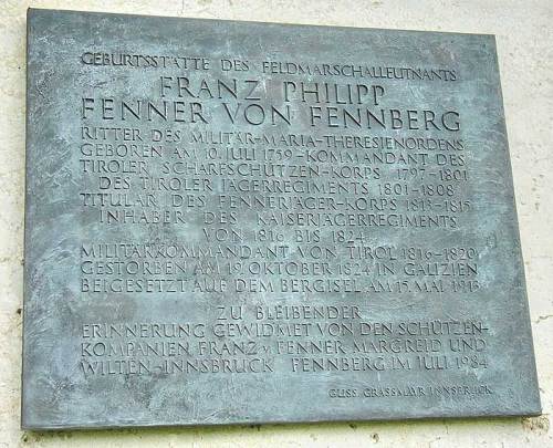 fennberg_06 Gedenktafel an dem Geburtshaus des Feldmarschalleutnants Franz Philipp Fenner von Fennberg